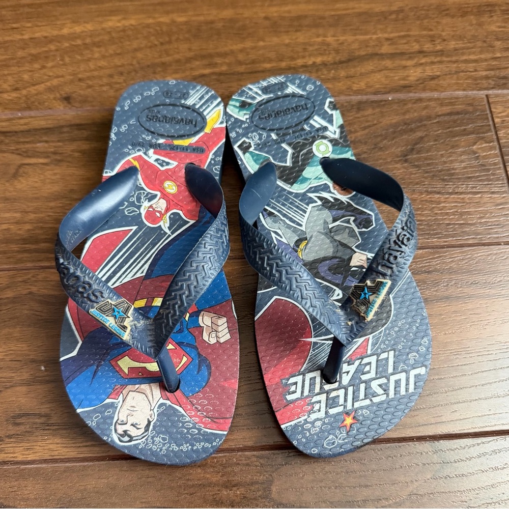 Havaianas Justice League Navy Blue Flip Flops Kids Size 11/12 C